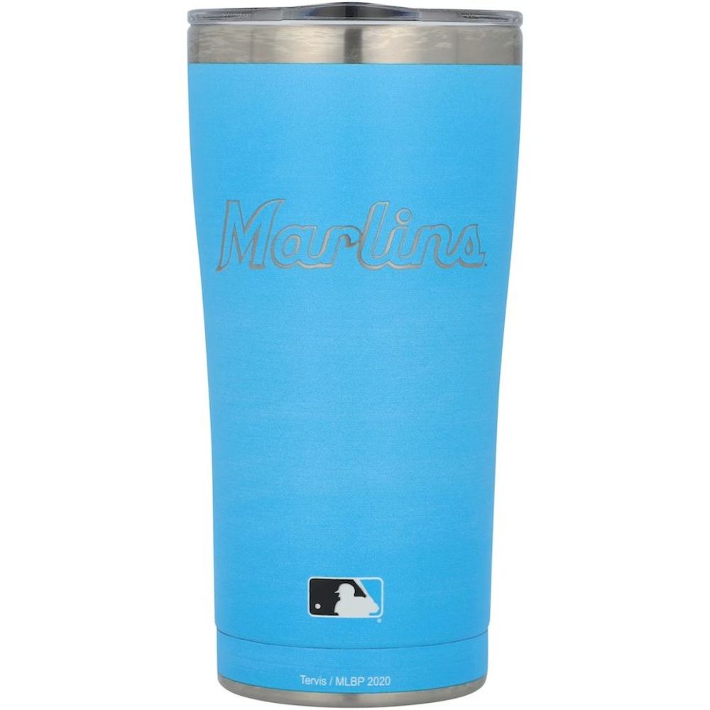 Miami Marlins Tervis Blue Stainless Steel Tumbler with Slider Lid 20oz. - Picture 2 of 2